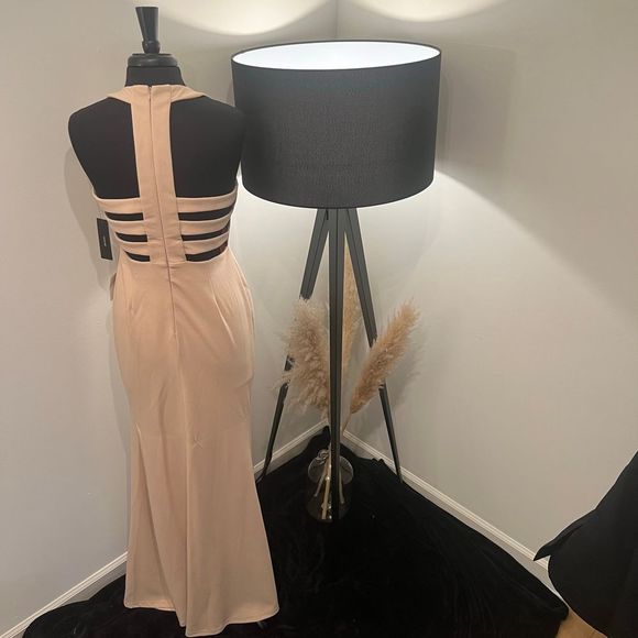 NWT Lulu’s Power of Wow Nude Backless Maxi Dress - Picture 2 of 12